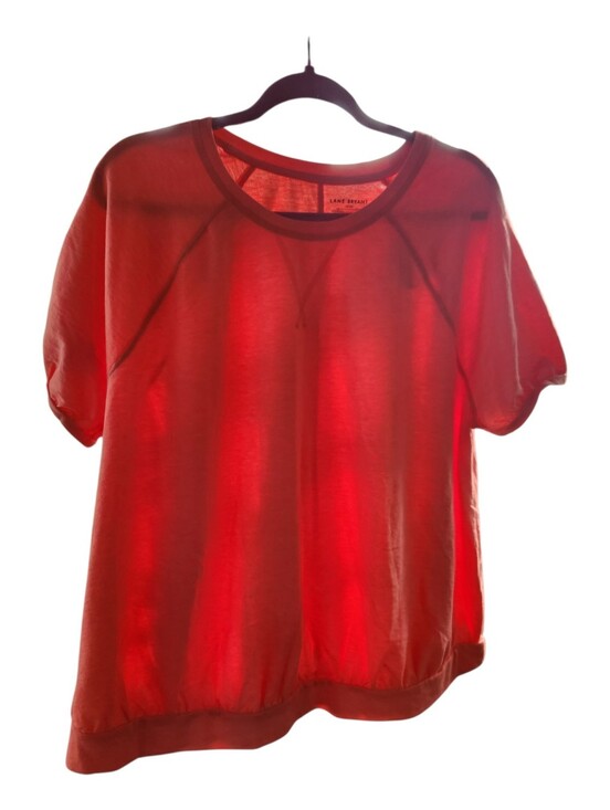 Lane Bryant Tops - Lane Bryant Lightweight Coral Short Sleeve Sweatshirt Pullover Size 18/20 NWT